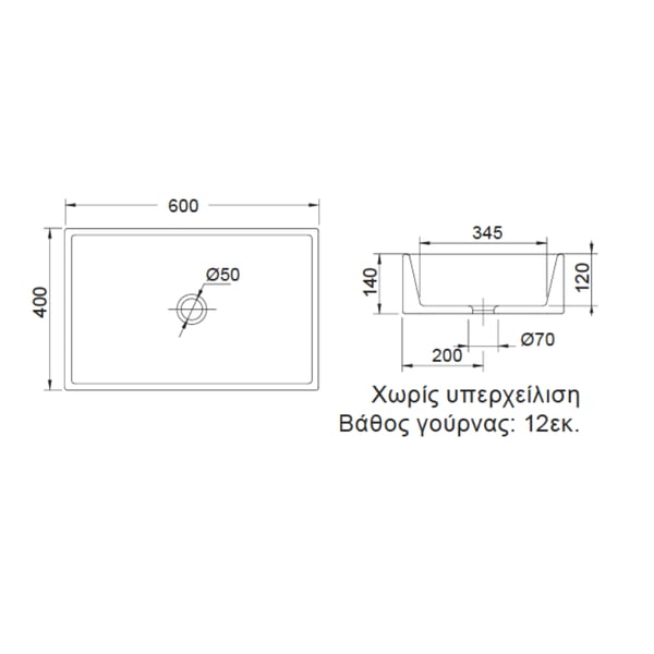 Νιπτήρας Teorema 60 white matt